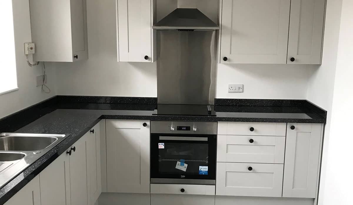 Modern white kitchen in Chester