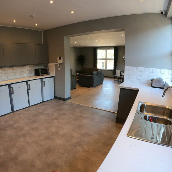 Large contemporary kitchen at Wrexham property